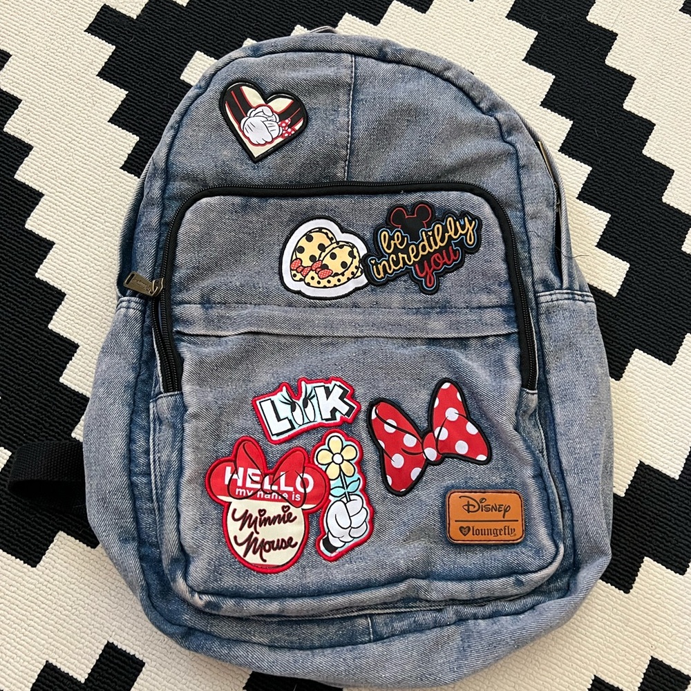 Loungefly Disney Patches Denim Backpack